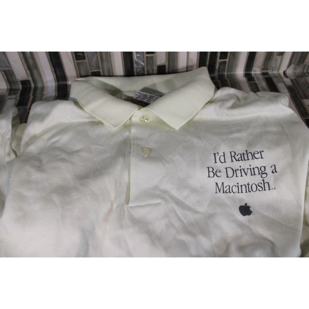 Apple Logo Short‎ Sleeve Cotton Polo Shirt - 1990's MacWorld - RARE